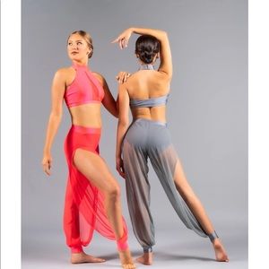 Patrick J Dance Costume River Top & Willow Mesh Pants Navy